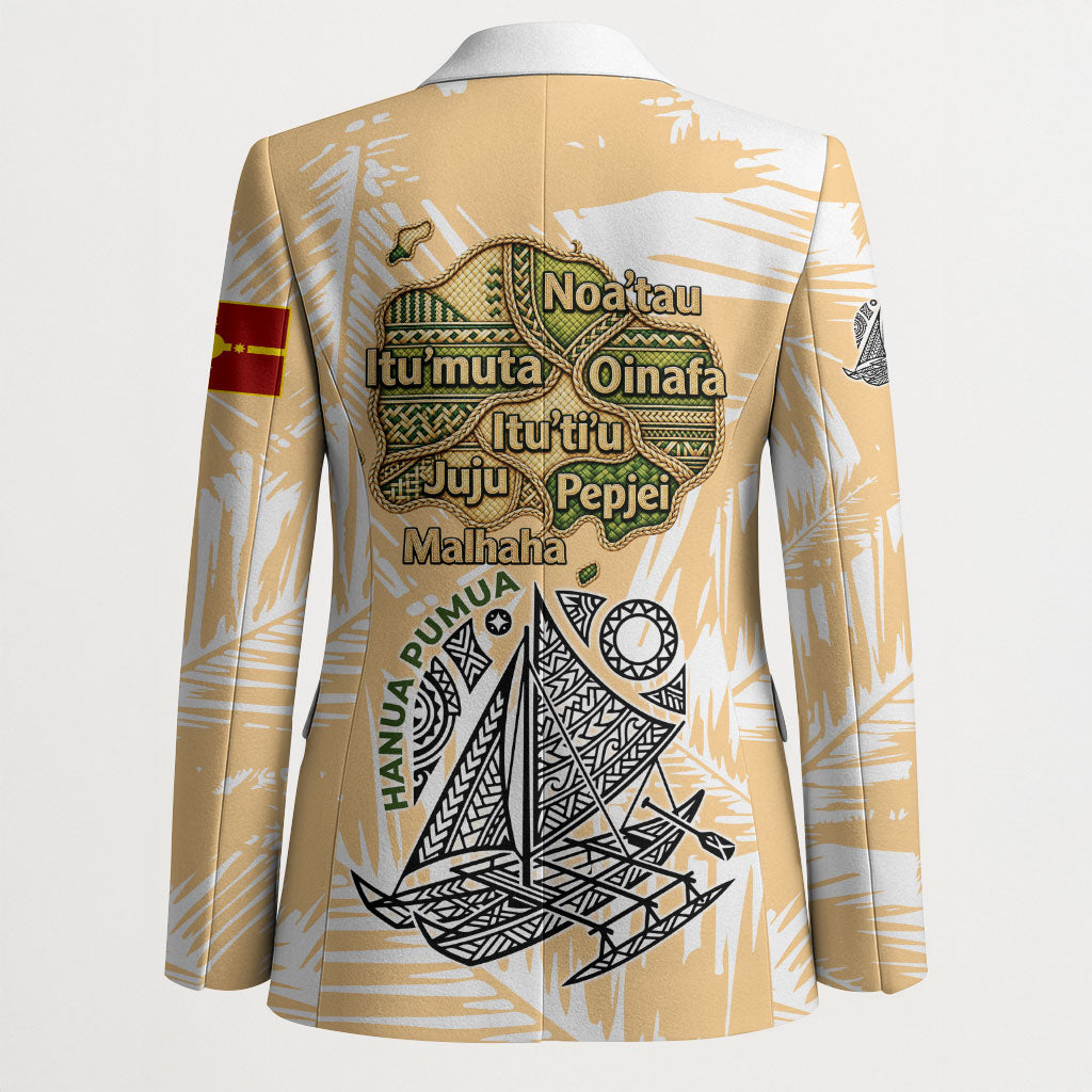 Rotuman Culture Island Pride Blazer Traditional Polynesian Tribal Pattern With Island Map