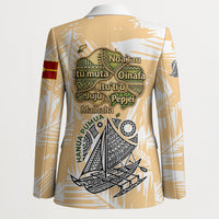 Rotuman Culture Island Pride Blazer Traditional Polynesian Tribal Pattern With Island Map