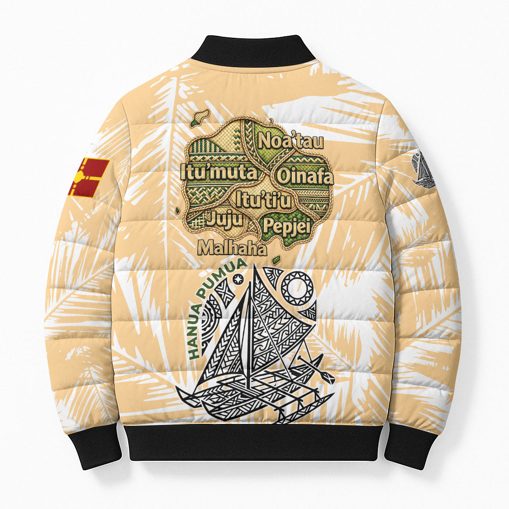 Rotuman Culture Island Pride Bomber Puffer Jacket Traditional Polynesian Tribal Pattern With Island Map TS04 - Polynesian Pride