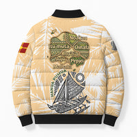 Rotuman Culture Island Pride Bomber Puffer Jacket Traditional Polynesian Tribal Pattern With Island Map TS04 - Polynesian Pride