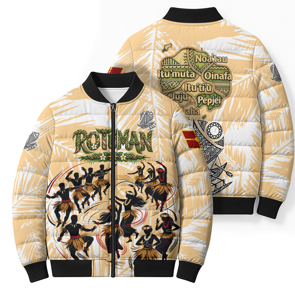 Rotuman Culture Island Pride Bomber Puffer Jacket Traditional Polynesian Tribal Pattern With Island Map TS04 - Polynesian Pride