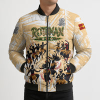 Rotuman Culture Island Pride Bomber Puffer Jacket Traditional Polynesian Tribal Pattern With Island Map TS04 - Polynesian Pride