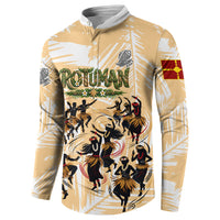 Rotuman Culture Island Pride Button Sweatshirt Traditional Polynesian Tribal Pattern With Island Map