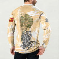 Rotuman Culture Island Pride Button Sweatshirt Traditional Polynesian Tribal Pattern With Island Map