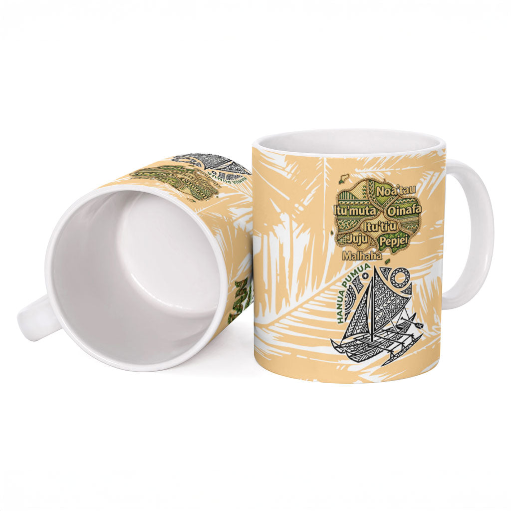 Rotuman Culture Island Pride Ceramic Mug Traditional Polynesian Tribal Pattern With Island Map