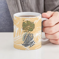 Rotuman Culture Island Pride Ceramic Mug Traditional Polynesian Tribal Pattern With Island Map