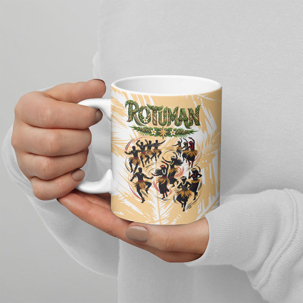 Rotuman Culture Island Pride Ceramic Mug Traditional Polynesian Tribal Pattern With Island Map