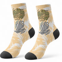 Rotuman Culture Island Pride Crew Socks Traditional Polynesian Tribal Pattern With Island Map TS04 - Polynesian Pride
