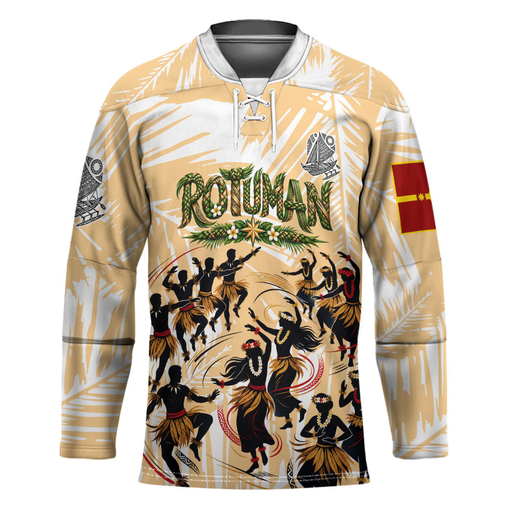 Rotuman Culture Island Pride Hockey Jersey Traditional Polynesian Tribal Pattern With Island Map