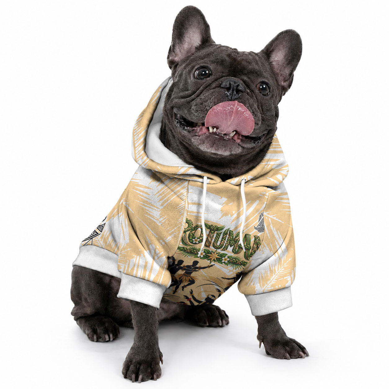 Rotuman Culture Island Pride Pet Hoodie Traditional Polynesian Tribal Pattern With Island Map