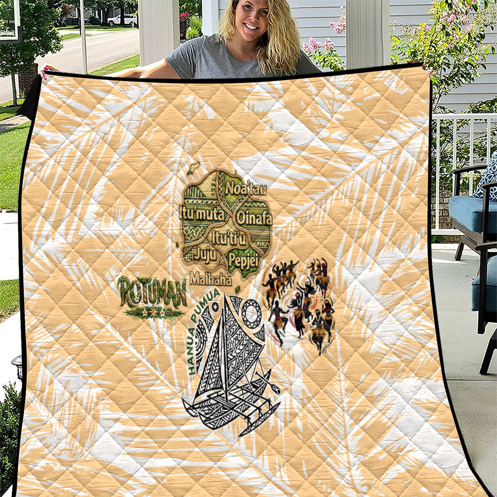 Rotuman Culture Island Pride Quilt Traditional Polynesian Tribal Pattern With Island Map
