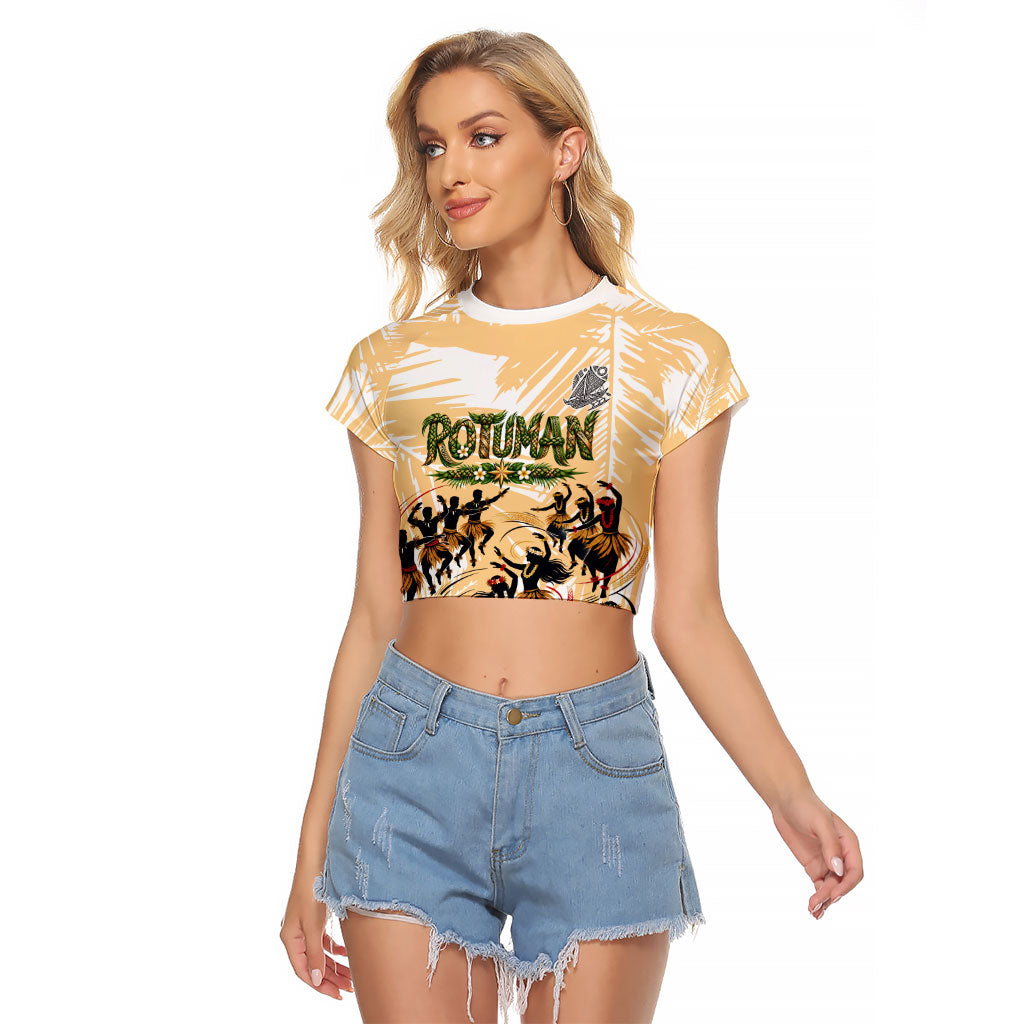 Rotuman Culture Island Pride Raglan Cropped T Shirt Traditional Polynesian Tribal Pattern With Island Map