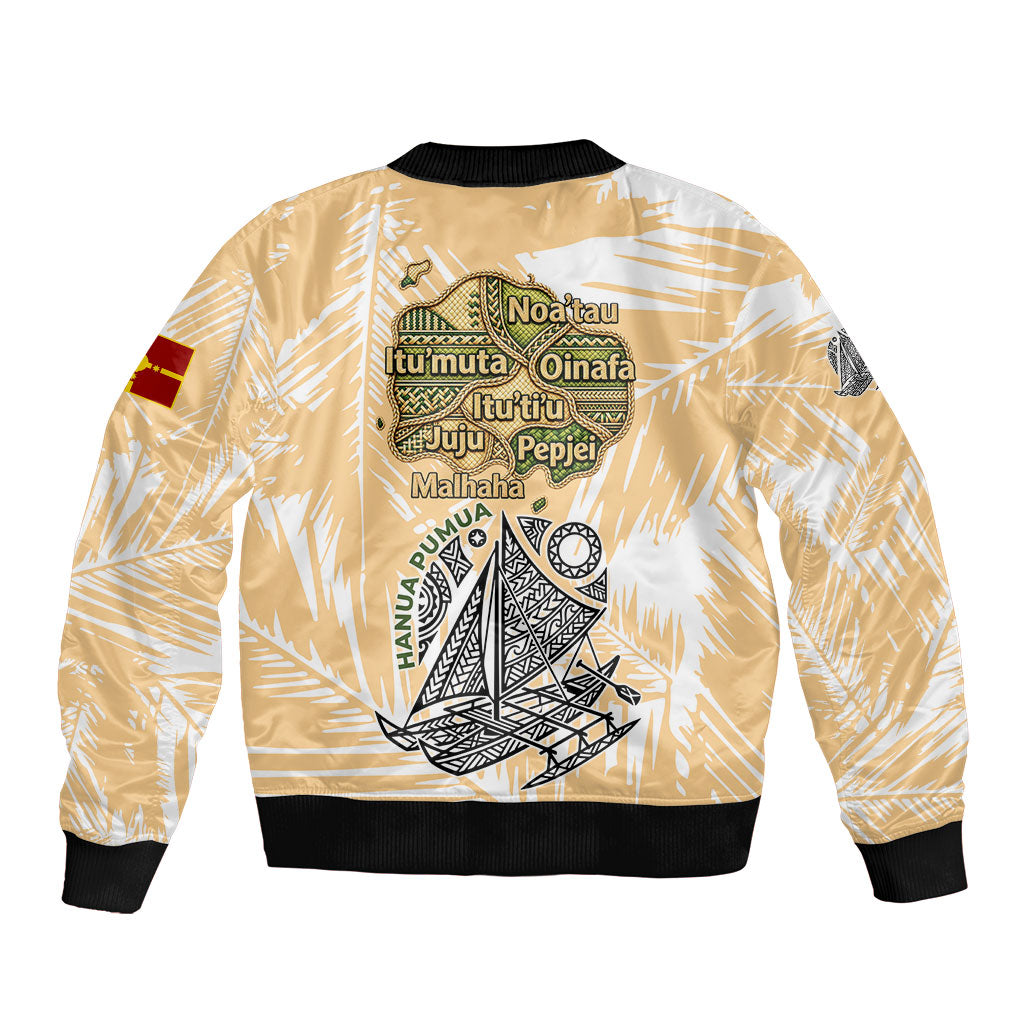 Rotuman Culture Island Pride Sleeve Zip Bomber Jacket Traditional Polynesian Tribal Pattern With Island Map TS04 - Polynesian Pride