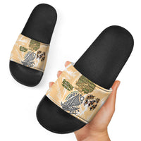 Rotuman Culture Island Pride Slide Sandals Traditional Polynesian Tribal Pattern With Island Map TS04 - Polynesian Pride