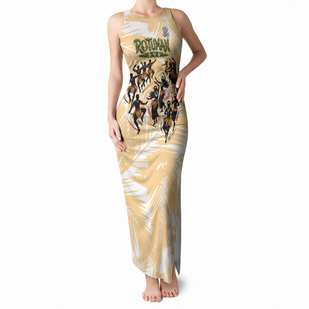 Rotuman Culture Island Pride Tank Maxi Dress Traditional Polynesian Tribal Pattern With Island Map