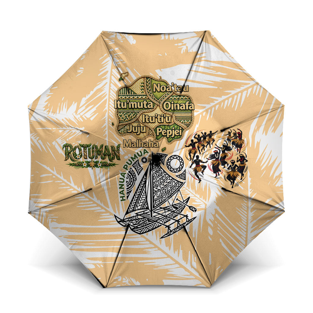 Rotuman Culture Island Pride Umbrella Traditional Polynesian Tribal Pattern With Island Map