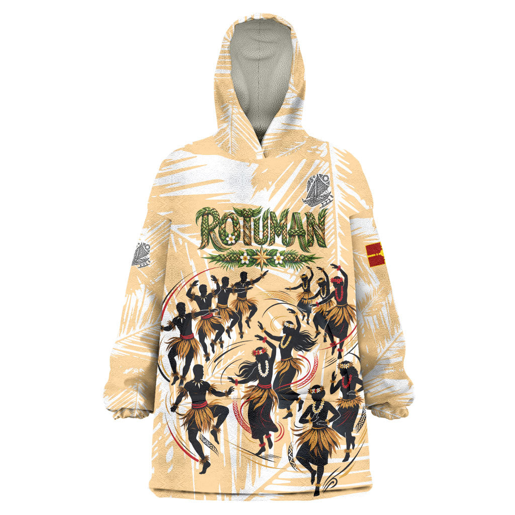 Rotuman Culture Island Pride Wearable Blanket Hoodie Traditional Polynesian Tribal Pattern With Island Map