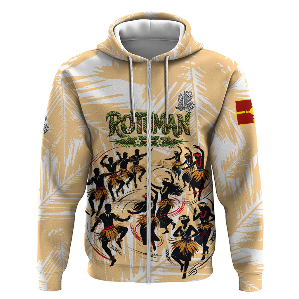 Rotuman Culture Island Pride Zip Hoodie Traditional Polynesian Tribal Pattern With Island Map