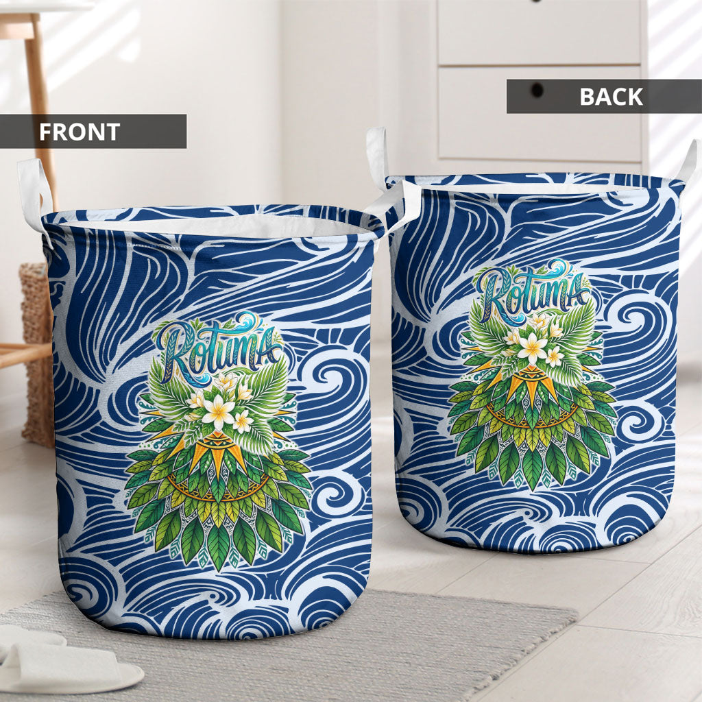 Rotuma Fiji Island Pride Laundry Basket Ocean Wave Coral Reef Marine Life Tribal Tattoo TS04 - Polynesian Pride