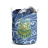 Rotuma Fiji Island Pride Laundry Basket Ocean Wave Coral Reef Marine Life Tribal Tattoo TS04 - Polynesian Pride