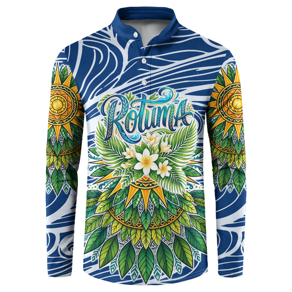 Rotuma Fiji Island Pride Button Sweatshirt Ocean Wave Coral Reef Marine Life Tribal Tattoo TS04 Blue Green - Polynesian Pride
