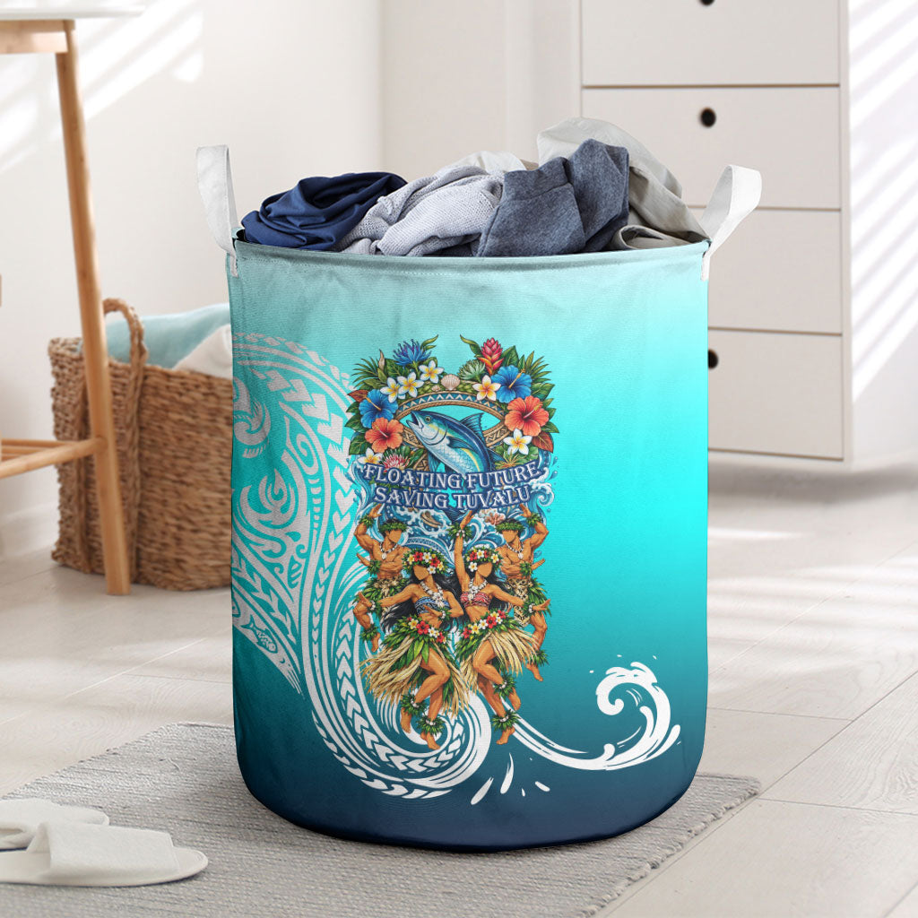 Floating Future Saving Tuvalu Laundry Basket Ocean Blue Pacific Polynesian Cultural Art Marine Wildlife