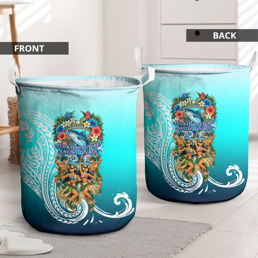 Floating Future Saving Tuvalu Laundry Basket Ocean Blue Pacific Polynesian Cultural Art Marine Wildlife