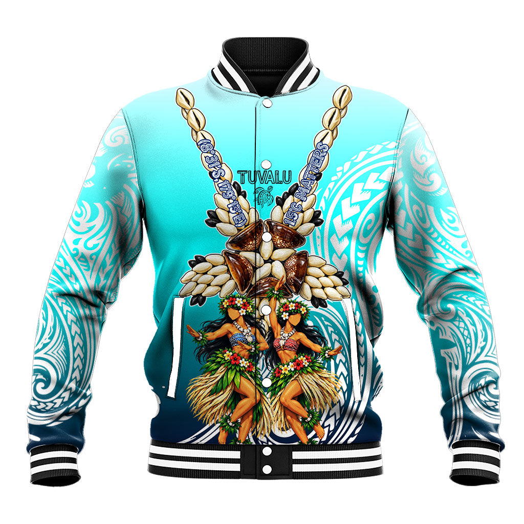 Floating Future Saving Tuvalu Baseball Jacket Ocean Blue Pacific Polynesian Cultural Art Marine Wildlife