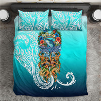 Floating Future Saving Tuvalu Bedding Set Ocean Blue Pacific Polynesian Cultural Art Marine Wildlife