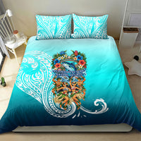 Floating Future Saving Tuvalu Bedding Set Ocean Blue Pacific Polynesian Cultural Art Marine Wildlife