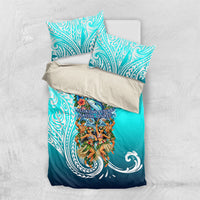 Floating Future Saving Tuvalu Bedding Set Ocean Blue Pacific Polynesian Cultural Art Marine Wildlife