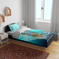 Floating Future Saving Tuvalu Bedding Set Ocean Blue Pacific Polynesian Cultural Art Marine Wildlife