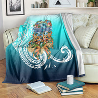 Floating Future Saving Tuvalu Blanket Ocean Blue Pacific Polynesian Cultural Art Marine Wildlife