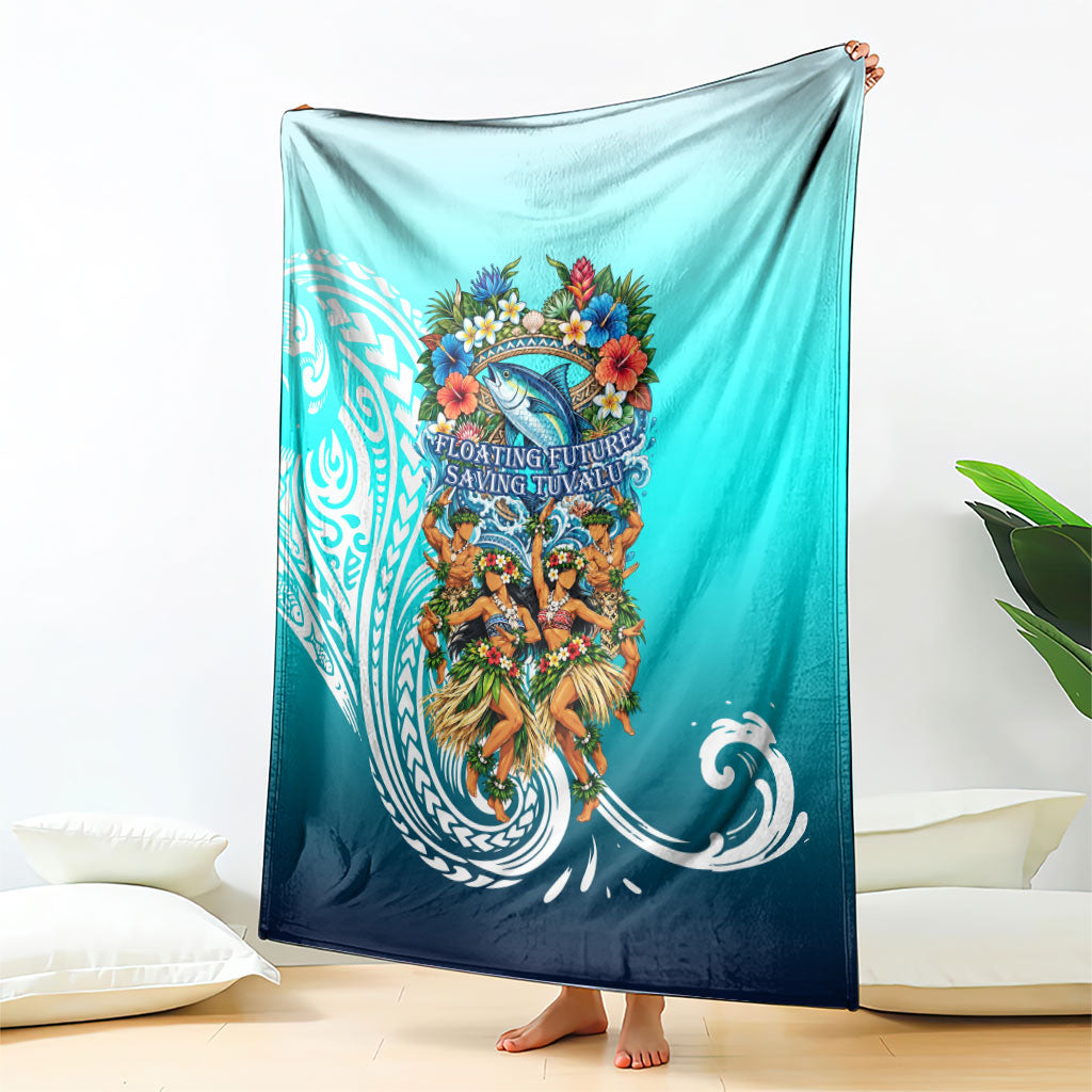 Floating Future Saving Tuvalu Blanket Ocean Blue Pacific Polynesian Cultural Art Marine Wildlife
