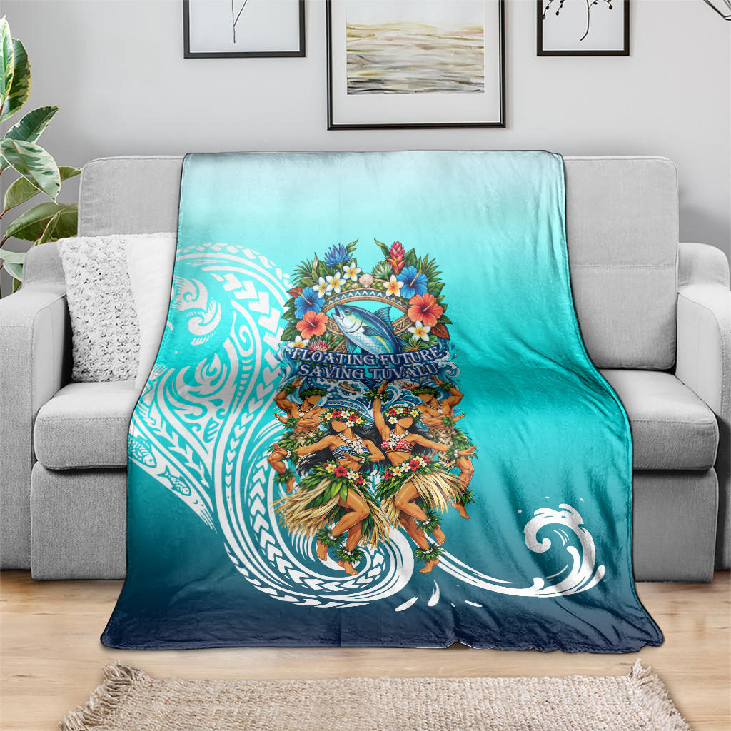 Floating Future Saving Tuvalu Blanket Ocean Blue Pacific Polynesian Cultural Art Marine Wildlife