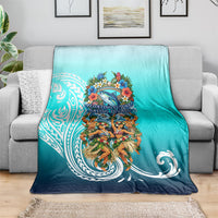 Floating Future Saving Tuvalu Blanket Ocean Blue Pacific Polynesian Cultural Art Marine Wildlife