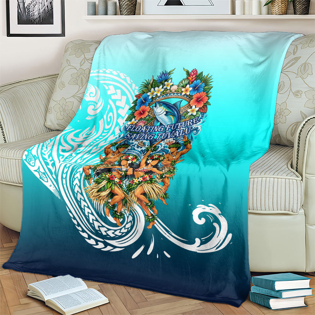Floating Future Saving Tuvalu Blanket Ocean Blue Pacific Polynesian Cultural Art Marine Wildlife