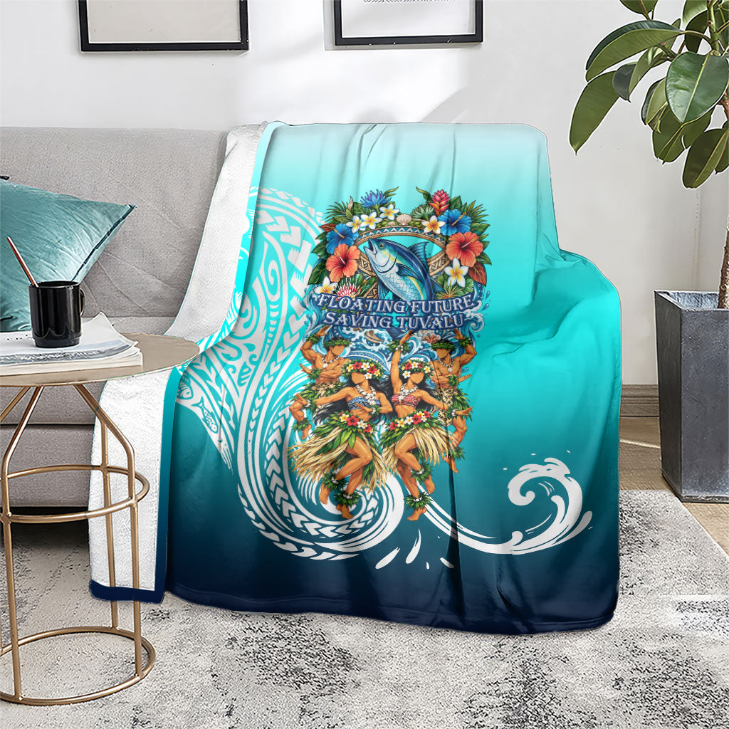 Floating Future Saving Tuvalu Blanket Ocean Blue Pacific Polynesian Cultural Art Marine Wildlife