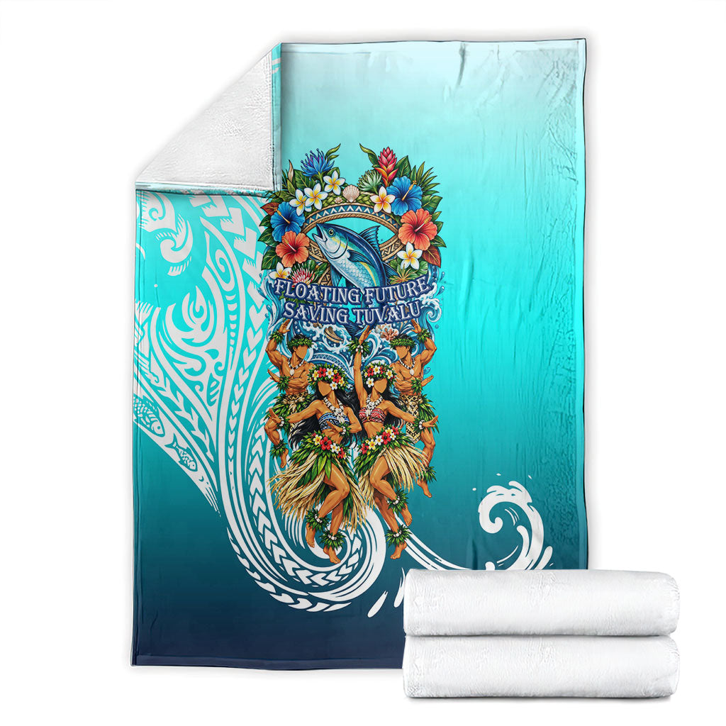 Floating Future Saving Tuvalu Blanket Ocean Blue Pacific Polynesian Cultural Art Marine Wildlife