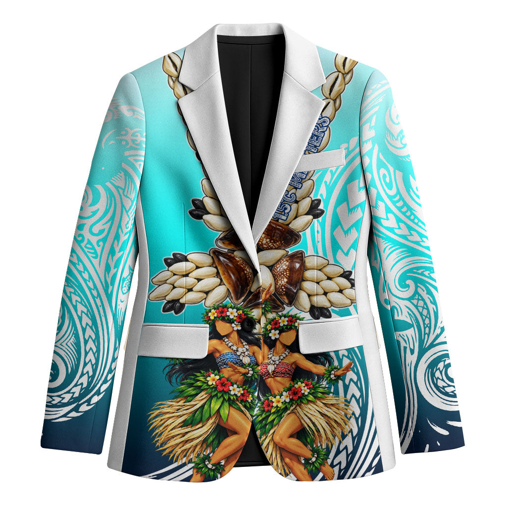 Floating Future Saving Tuvalu Blazer Ocean Blue Pacific Polynesian Cultural Art Marine Wildlife