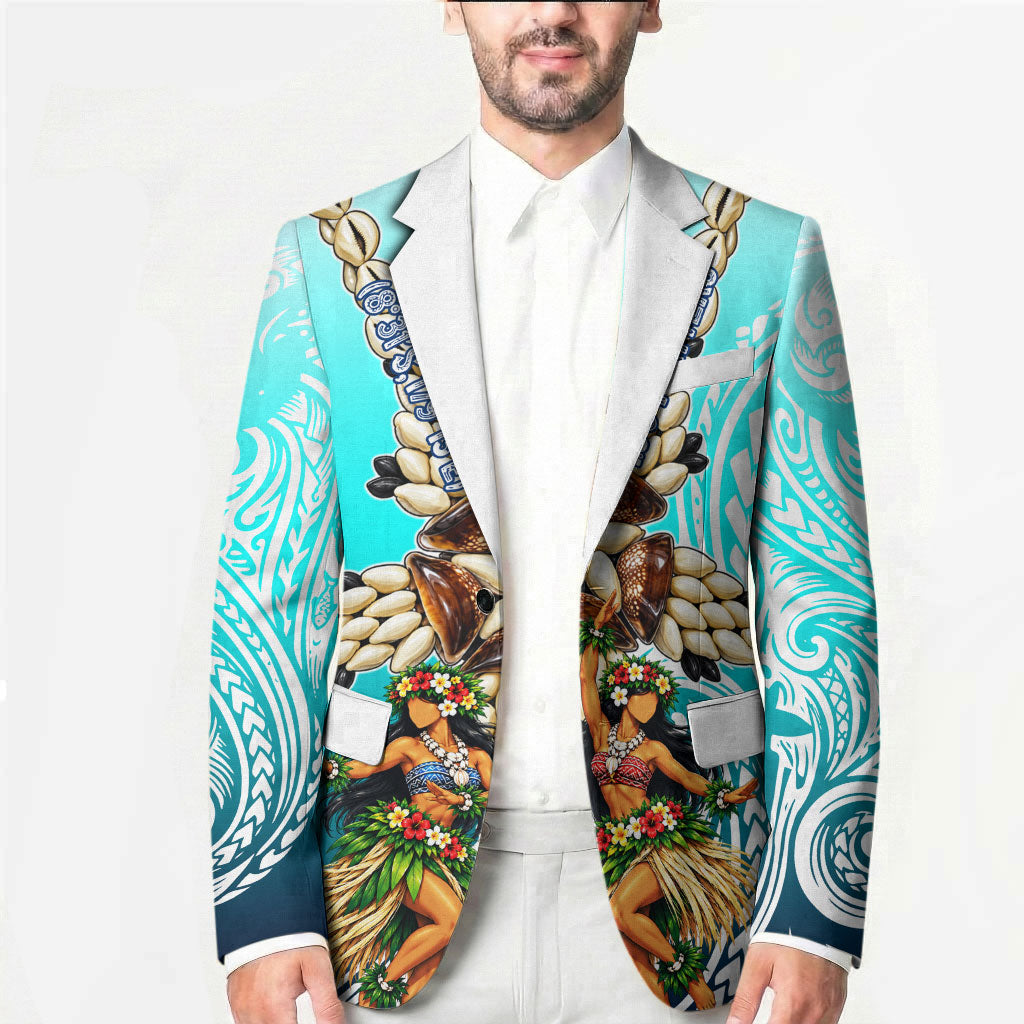 Floating Future Saving Tuvalu Blazer Ocean Blue Pacific Polynesian Cultural Art Marine Wildlife