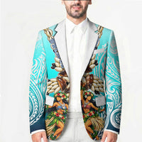 Floating Future Saving Tuvalu Blazer Ocean Blue Pacific Polynesian Cultural Art Marine Wildlife