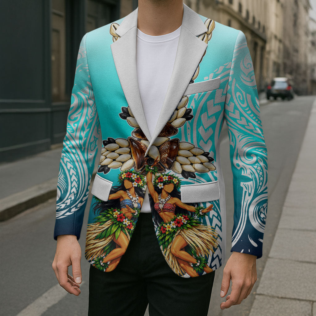 Floating Future Saving Tuvalu Blazer Ocean Blue Pacific Polynesian Cultural Art Marine Wildlife
