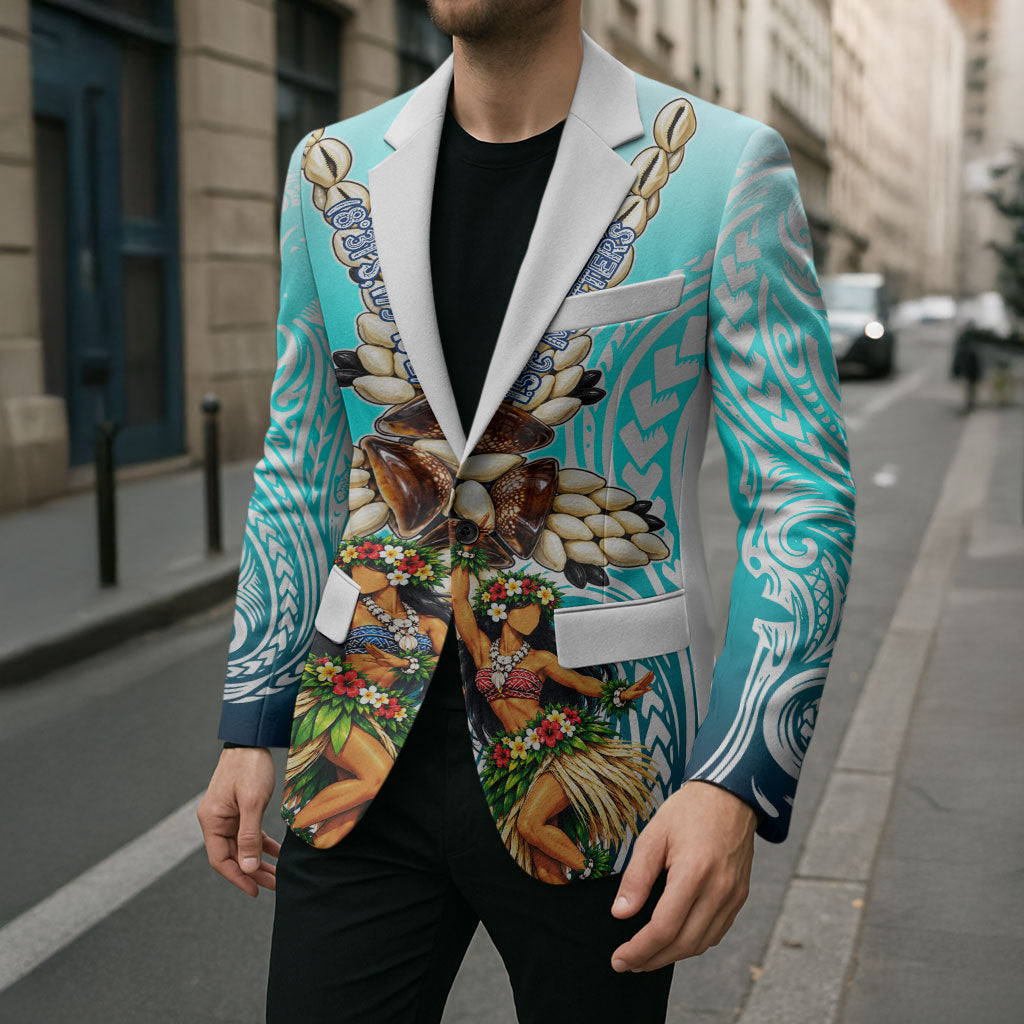 Floating Future Saving Tuvalu Blazer Ocean Blue Pacific Polynesian Cultural Art Marine Wildlife