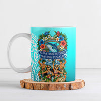 Floating Future Saving Tuvalu Ceramic Mug Ocean Blue Pacific Polynesian Cultural Art Marine Wildlife