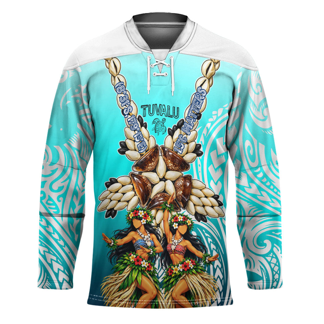 Floating Future Saving Tuvalu Hockey Jersey Ocean Blue Pacific Polynesian Cultural Art Marine Wildlife