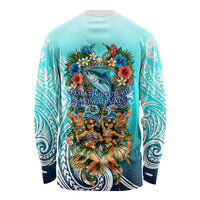 Floating Future Saving Tuvalu Long Sleeve Shirt Ocean Blue Pacific Polynesian Cultural Art Marine Wildlife TS04 - Polynesian Pride