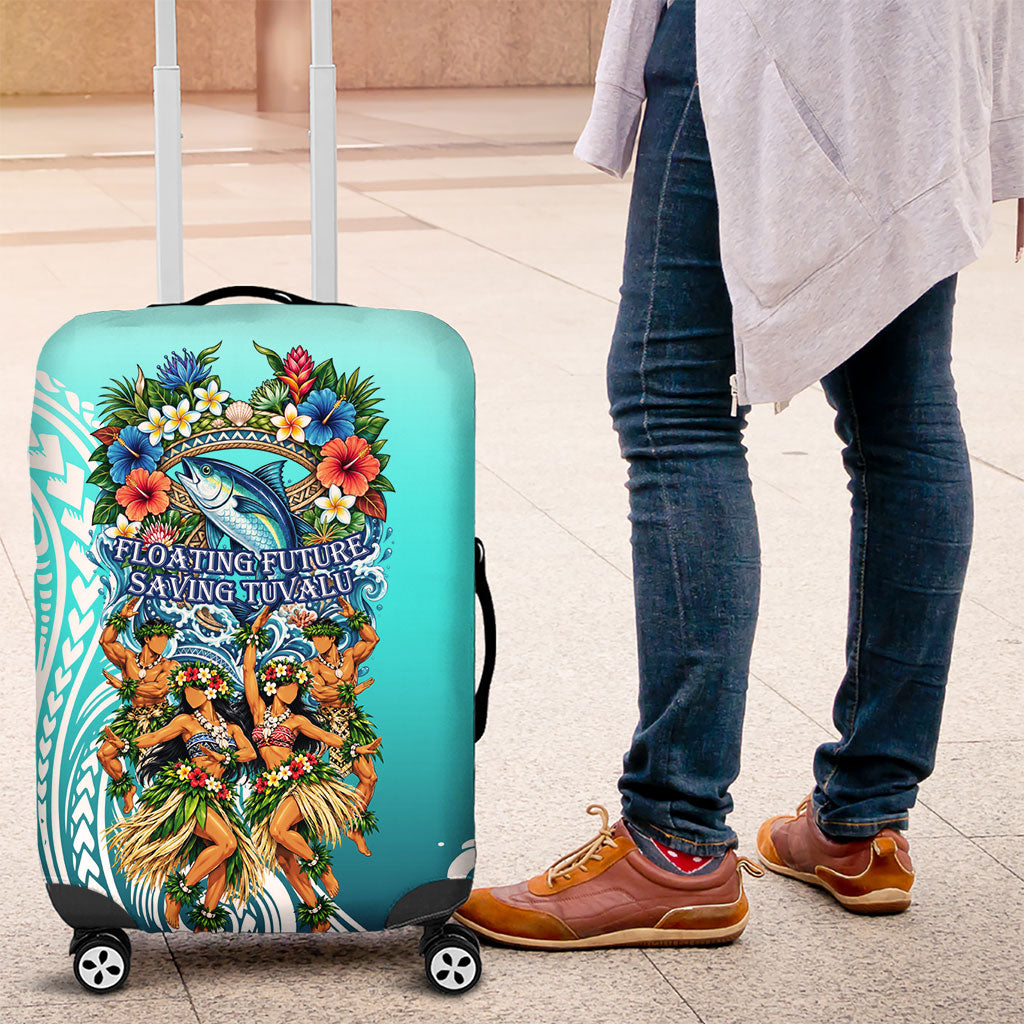 Floating Future Saving Tuvalu Luggage Cover Ocean Blue Pacific Polynesian Cultural Art Marine Wildlife