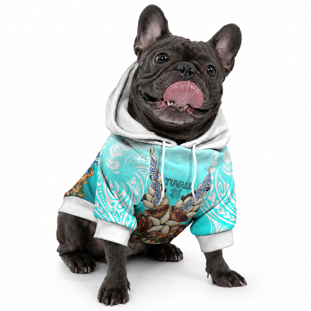 Floating Future Saving Tuvalu Pet Hoodie Ocean Blue Pacific Polynesian Cultural Art Marine Wildlife