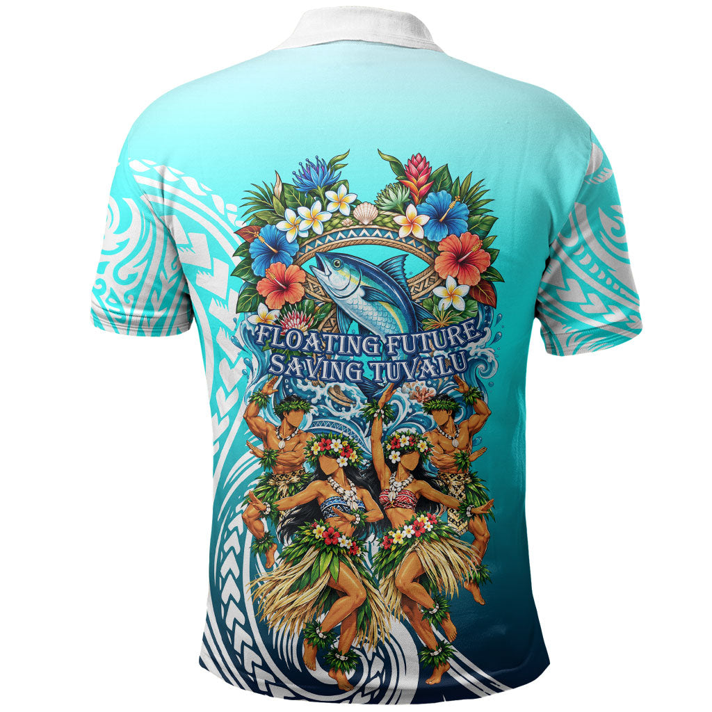 Floating Future Saving Tuvalu Polo Shirt Ocean Blue Pacific Polynesian Cultural Art Marine Wildlife TS04 - Polynesian Pride